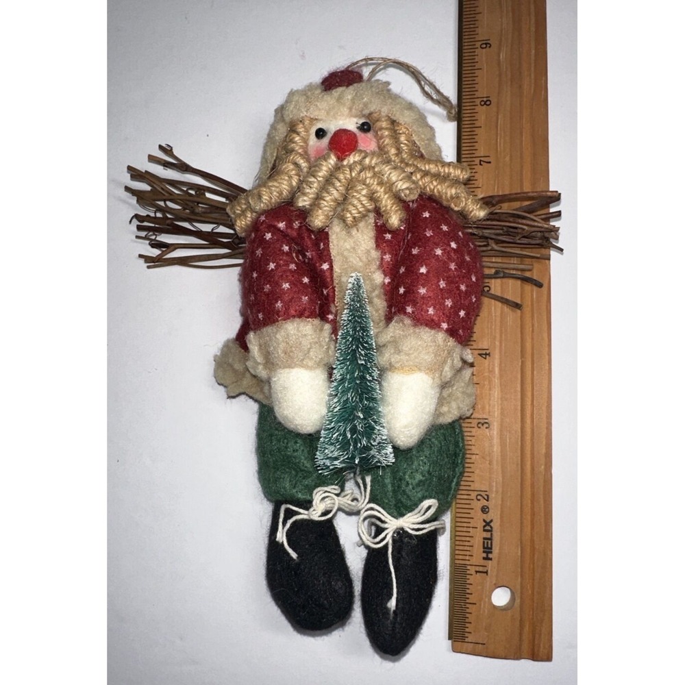 Curley Beard‎ Stuffed Santa Angel Christmas Ornament - Picture 2 of 4